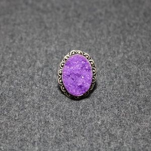 handmade silver plated druzy ring